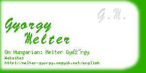 gyorgy melter business card